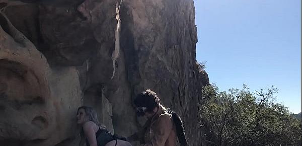 Freaky futuristic super heroes fuck outdoors in a cave - Erin Electra